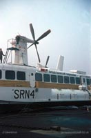 The SRN4 at BHC's Falcon Yard - Closeup of the port bow (submitted by Pat Lawrence).